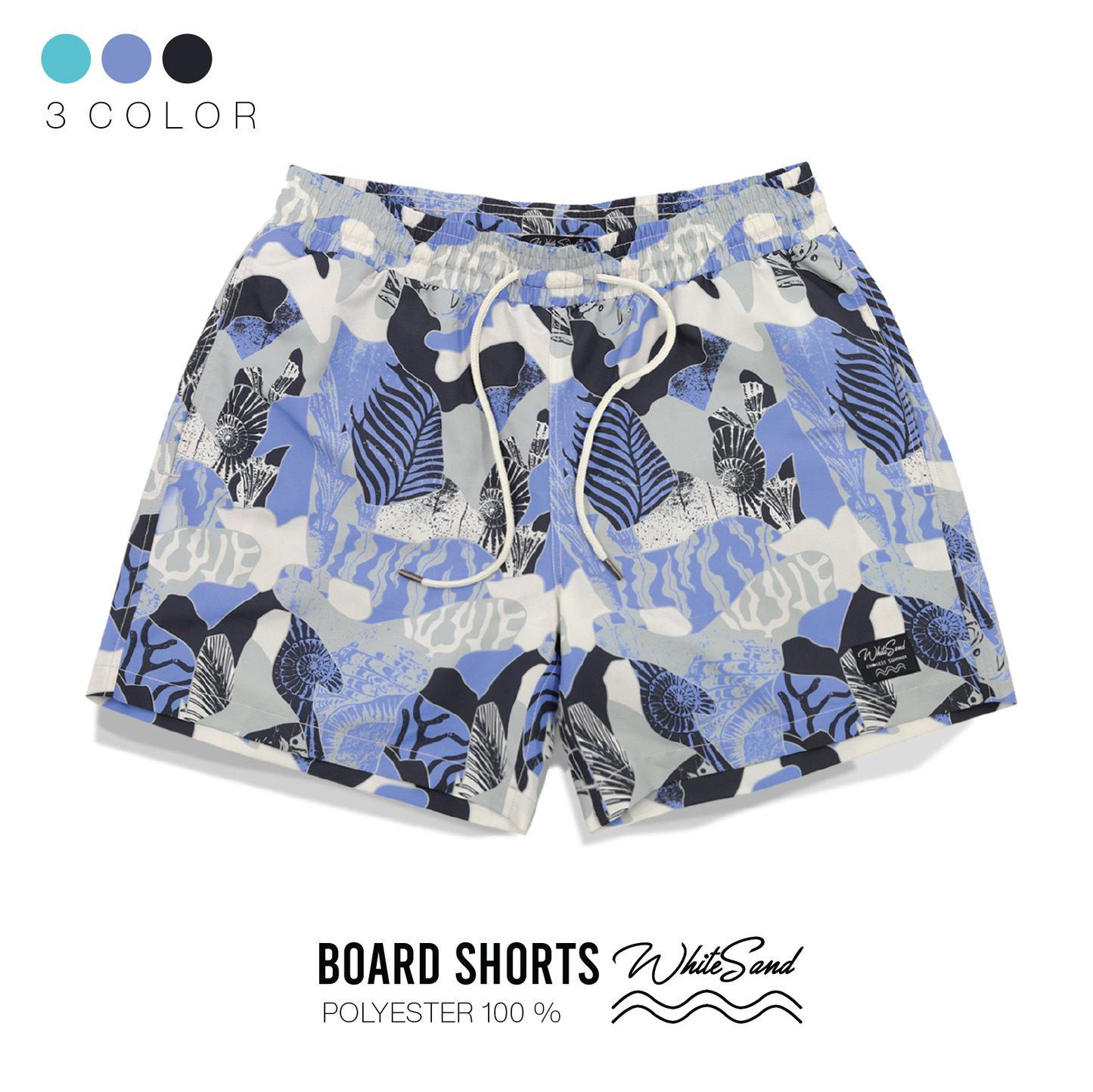 Men Boardshorts – Polyester, Quick Dry | Shell Fish 🐚