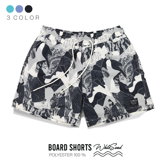 Men Boardshorts – Polyester, Quick Dry | Shell Fish 🐚