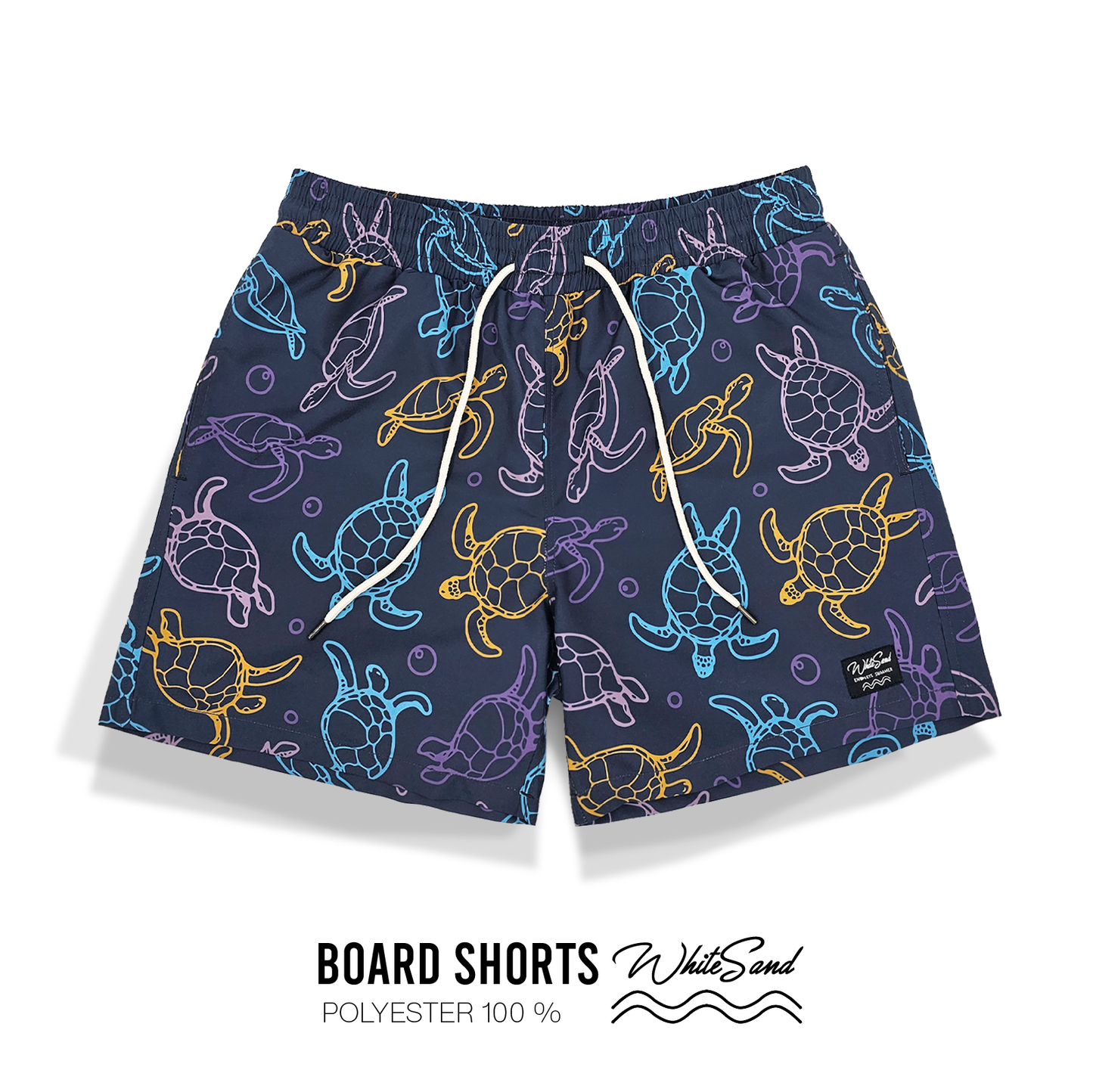 Men Boardshorts – Polyester, Quick Dry | Turtle Drift 🐢