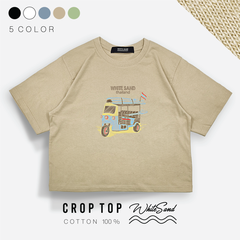 Crop Top Cotton Tee – Tuk Tuk Thailand🛺