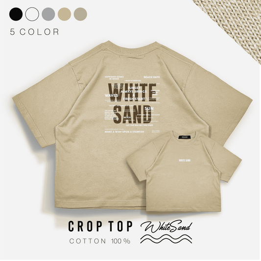 Crop Top Cotton Tee – Beach Days⛱️