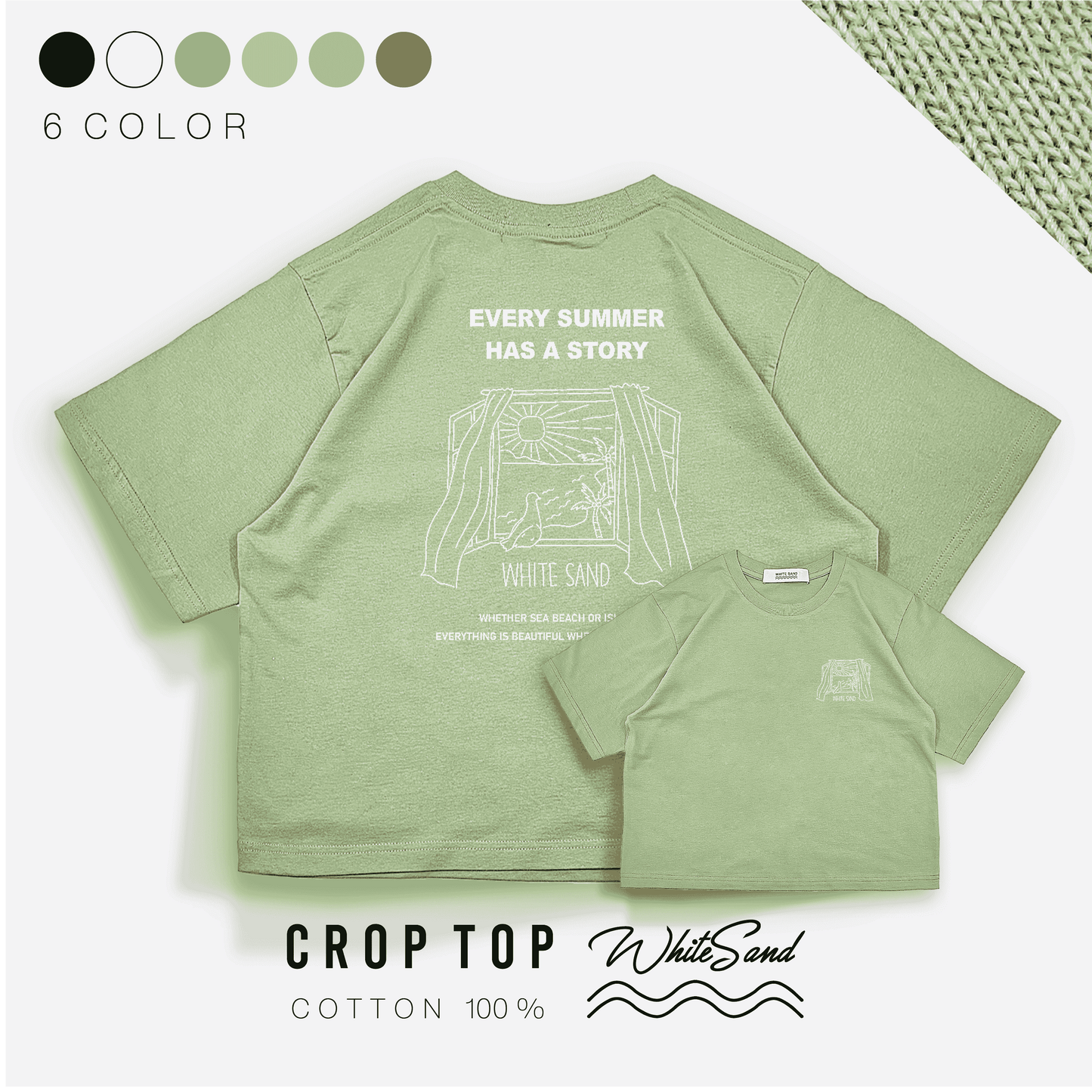 Crop Top Cotton Tee – Every summer has a story🌿