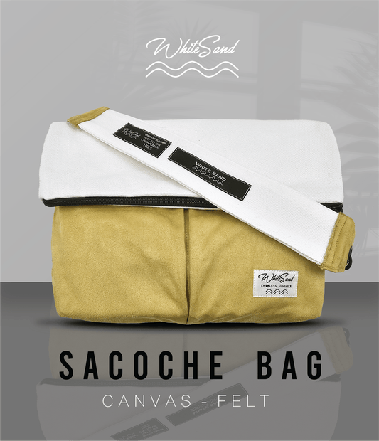 Sacoche Canvas Bag – White x Yellow Mustard