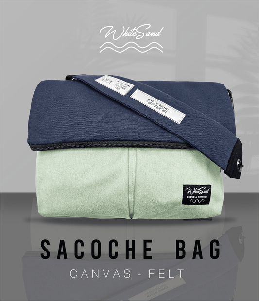 Sacoche Canvas Bag – Navy Blue x Mint