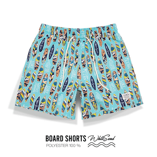 Men Boardshorts – Polyester, Quick Dry | Fish Surf | Sky Blue