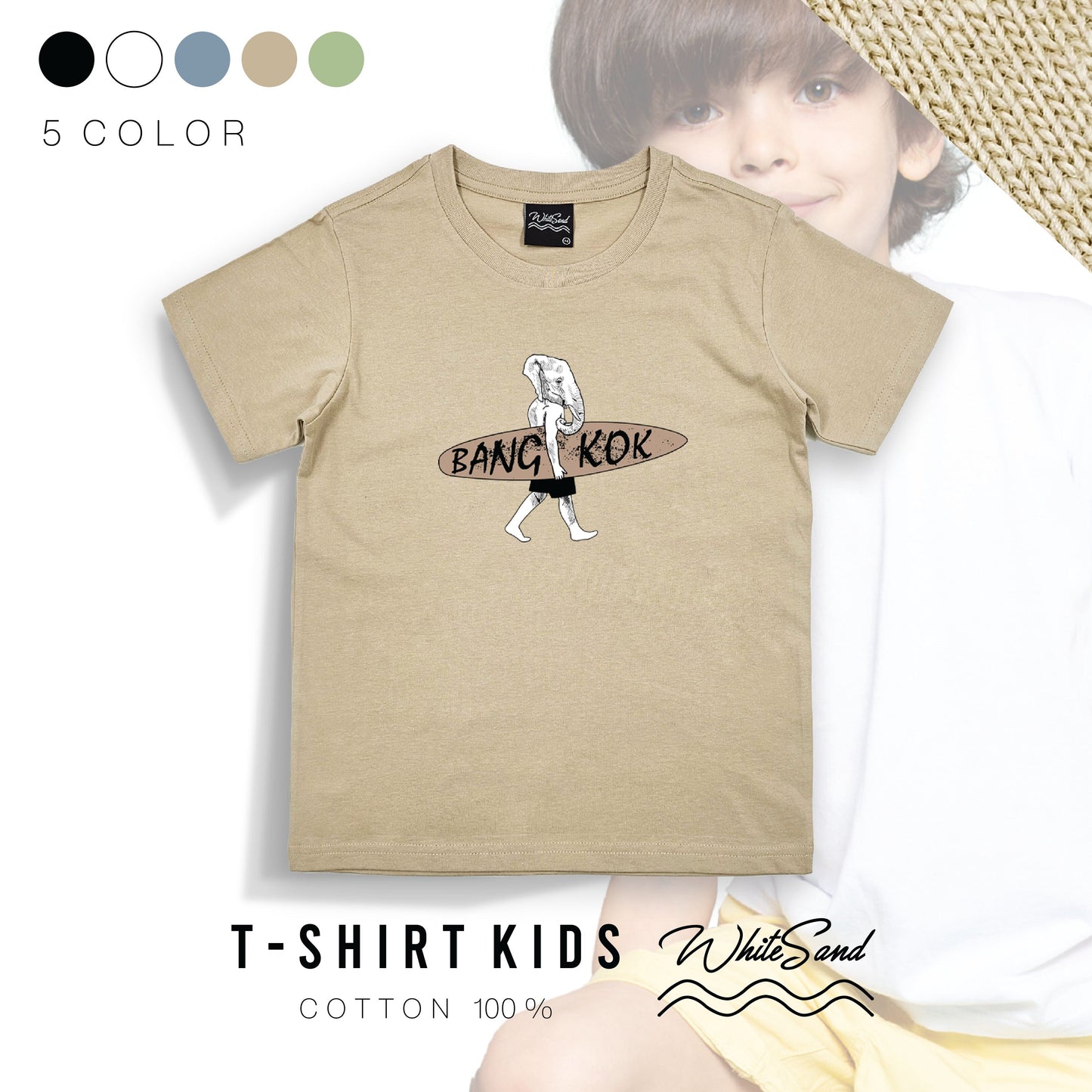 Kids Cotton Tee – Elephant Bangkok 🐘