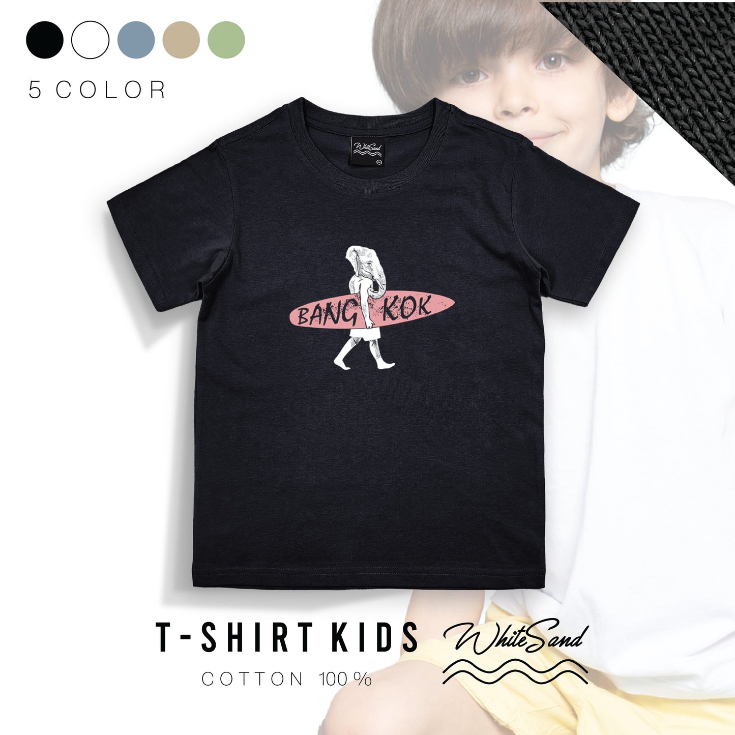 Kids Cotton Tee – Elephant Bangkok 🐘