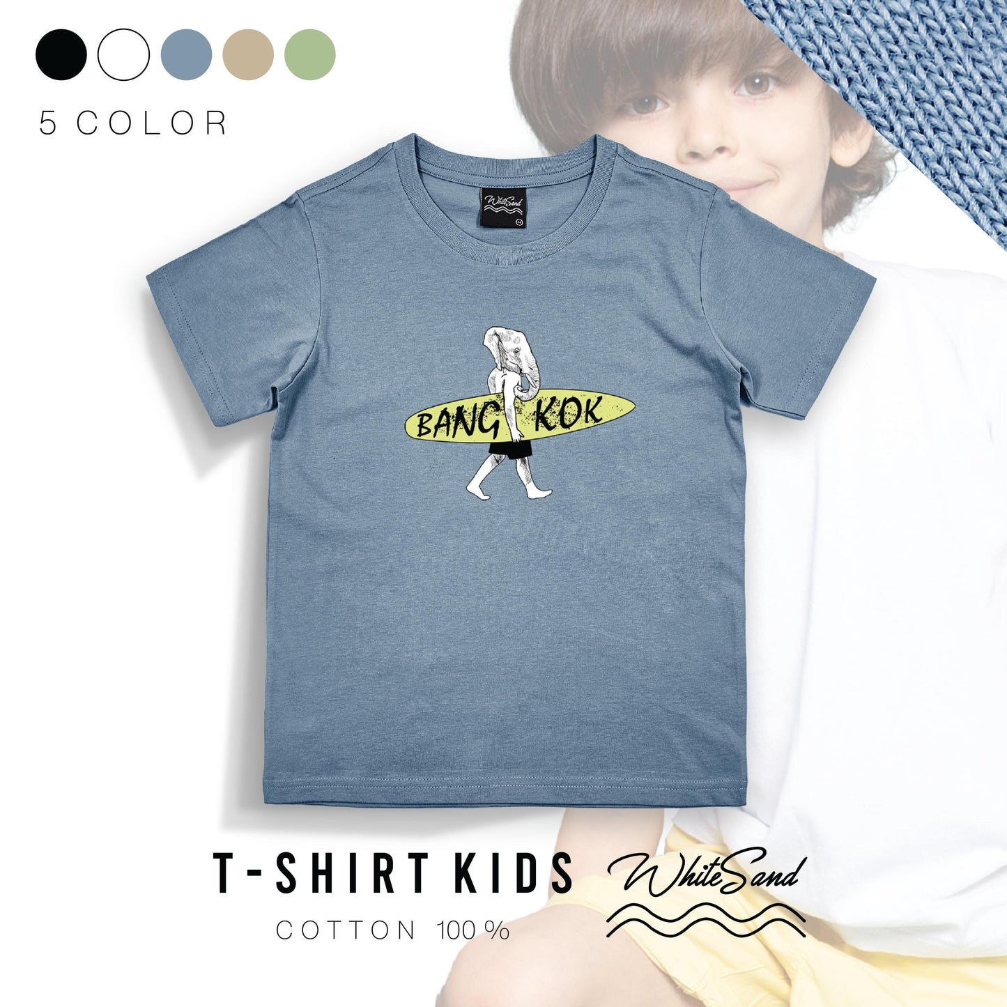 Kids Cotton Tee – Elephant Bangkok 🐘