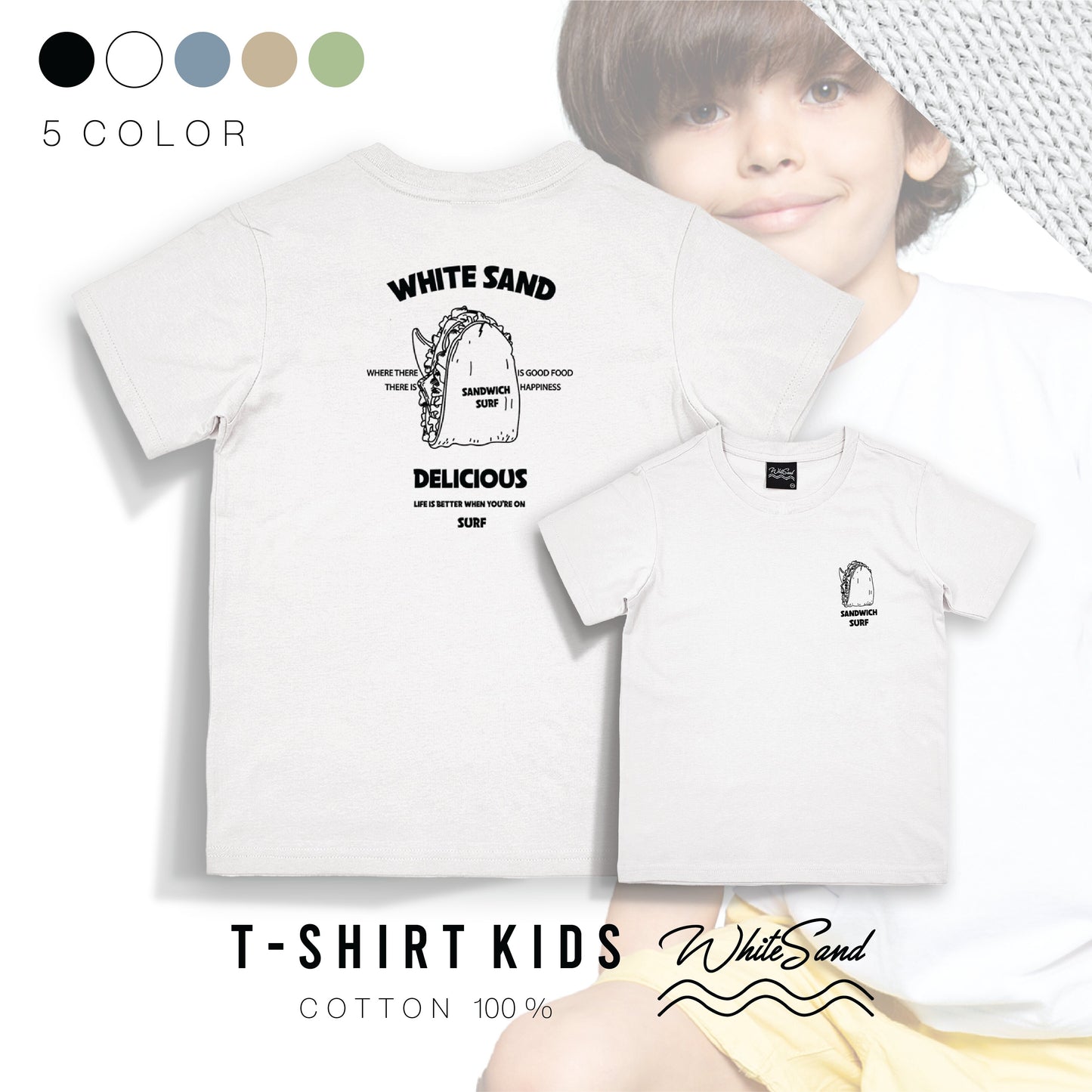 Kids Cotton Tee – Sandwich 🥪