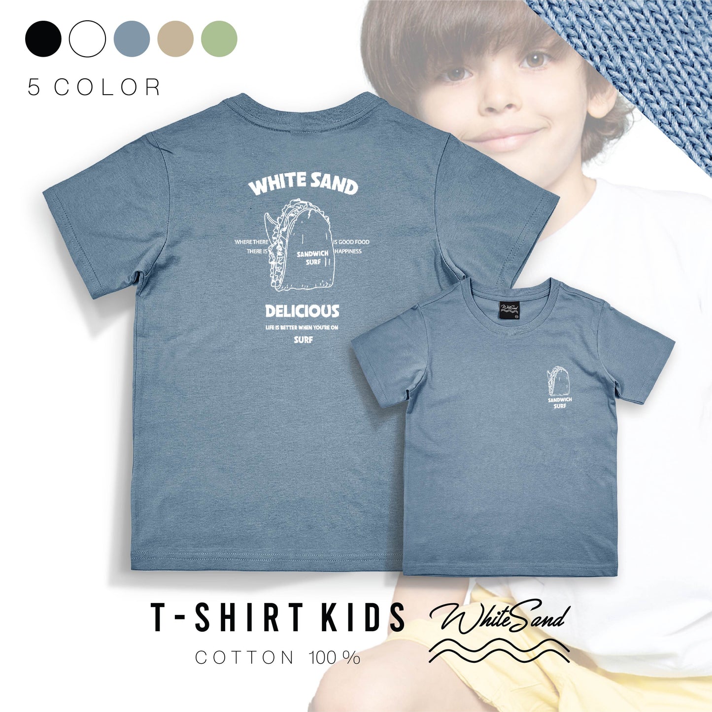 Kids Cotton Tee – Sandwich 🥪