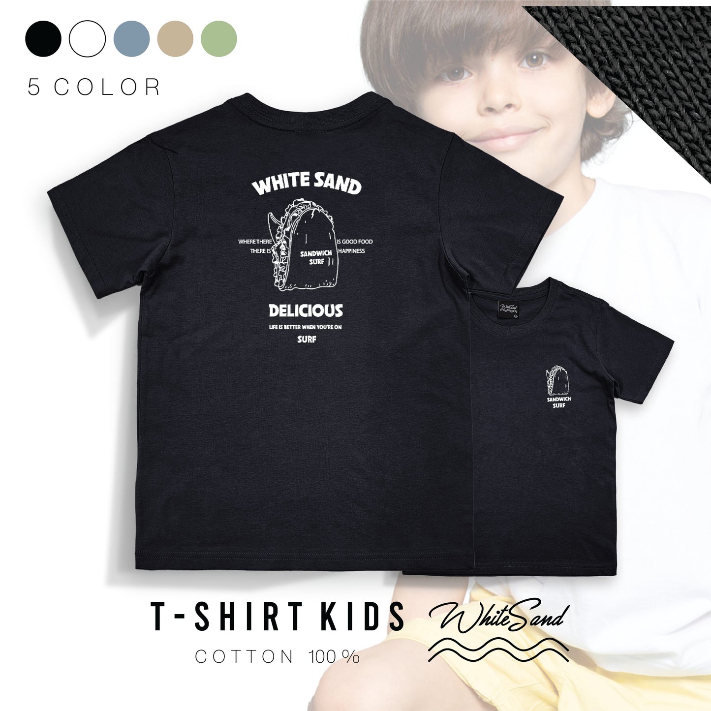 Kids Cotton Tee – Sandwich 🥪