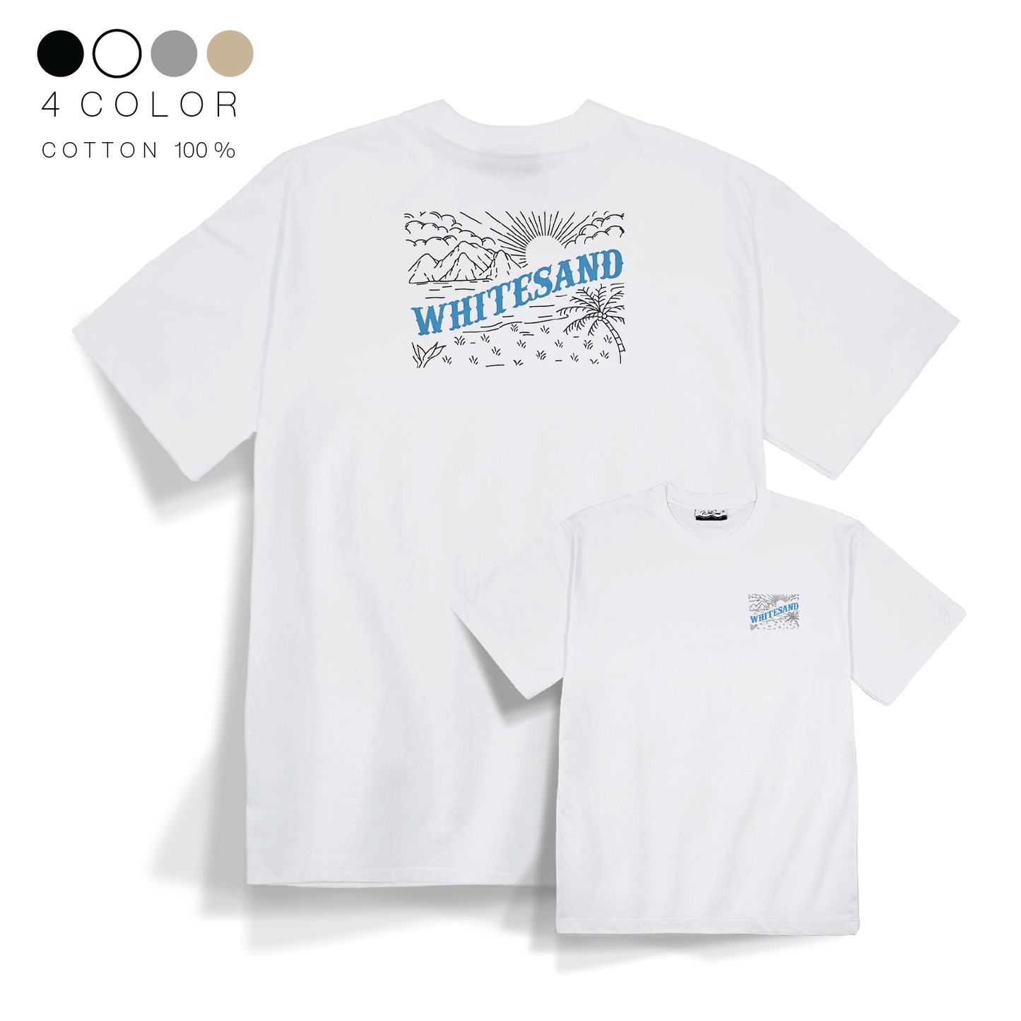 Unisex Cotton Tee – WhiteSand View