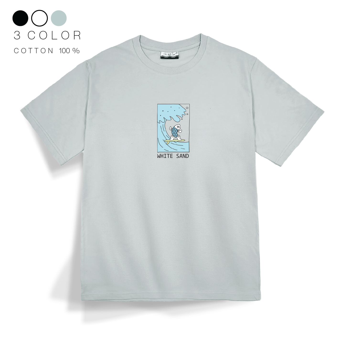 Unisex Cotton Tee – Fish Surfing🏄‍♂️