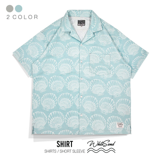 Aloha Shirts – Minimal Shells 🐚💙 Sky & Beige