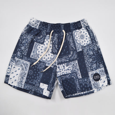 Board Shorts【Mix-Bandana】Navy Blue